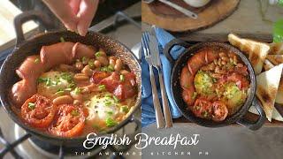 ONE PAN ENGLISH BREAKFAST | Relaxing Cooking Sounds | No Talking