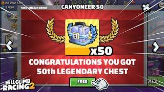 I GOT 50TH LEGENDARY CHEST  ON CANYONEER 50 & COMMUNITY SHOWCASE GAMEPLAY - Hill Climb Racing 2