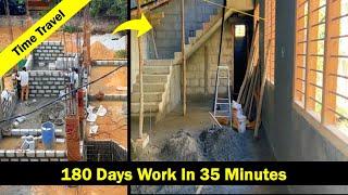 Step By Step Indian 30*40 house construction, time lapse - 6 months work in 35 minutes