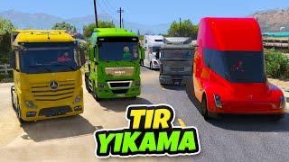 Güçlü Büyük Tırlar Araç Yıkama Yerine Giriyor - GTA 5