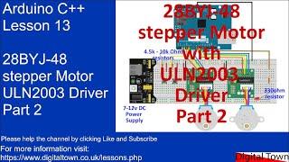 #104 Arduino C++ - Lesson 13 - 28BYJ-48 Stepper motor with ULN2003 driver. Part 2