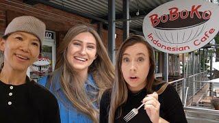 BoBoKo Indonesian Cafe VLOG | Shea What Now eats Rendang, Satay Ayam, Tempeh Spring Rolls Reactions