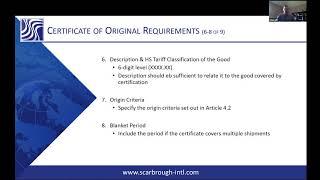 Blanket period on USMCA certificate of origin