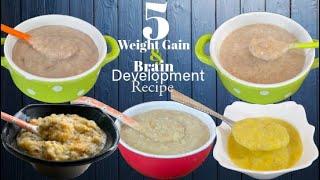 5 Baby Food |Weight Gain &Brain Development Recipes for 7 month+ Babies /Oats potato Dal carrot rice