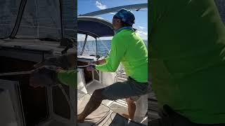 Rolling-Up The Sail ️ Follow Sailing Bye Felicia For MORE!#sailing #bahamas #sailingbyefelicia