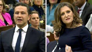 2024 FEDERAL BUDGET | Poilievre and Freeland spar over spending