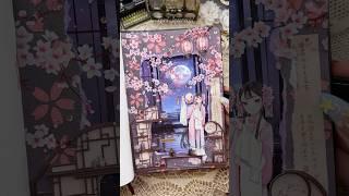 ASMR journal Moonlit Blossoms🫖|#asmr #journal #scrapbooking #journaling #fyp #diy