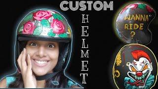 CUSTOM Motorcycle Helmet || Brush Painting (Satisfying)