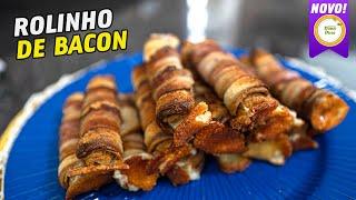 LANCHINHO DELÍCIA COM BACON E PROVOLONE | APERITIVO DE BACON | ROLINHO DE BACON | BACON É VIDA #1184