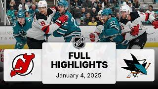 NHL Highlights | Devils vs. Sharks - January 04, 2025