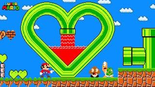 Super Mario Bros. but Everything Mario Touches Turns into HEARTS