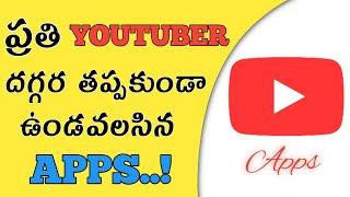 Best 7 Useful Apps For Every Youtubers in Telugu ||By Telugu Tech Master