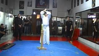 Hanshi Frank Dux corta con ojos vendados