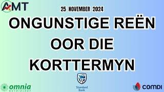 Reënvaltoestande Bly Ongunstig Oor Die Korttermyn  | 25 Nov 2024