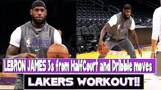 Lakers Lebron James Workout with Phil Handy |  Half court Jumpers and how to score on defenders !!!