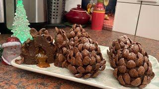 Шишки пирожное картошка с карамелью НОВЫЙ ГОД, Pine cone cake with caramel NEW YEAR, #recipe #рецепт