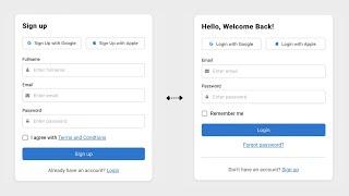 Responsive Login & Signup Form using HTML, CSS & JavaScript