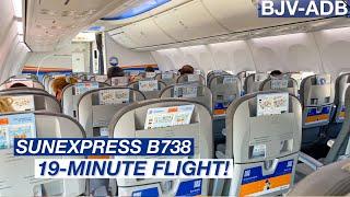 4K TRIP REPORT | 19-MINUTE DOMESTIC FLIGHT! | SUNEXPRESS Bodrum - Izmir | Boeing B737-800 SunEco