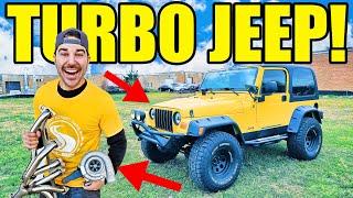 I TURBOCHARGED My Cheap Jeep Wrangler On A SUPER LOW Budget! Listen To This Whistle! TURBO JEEP!