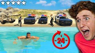 Surviving 5 STARS WANTED LEVEL For 24 HOURS In GTA 5..