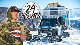 The Ultimate Mountain Machine!! Polaris General with Tracks! (Surviving 24 hours in the mountains)