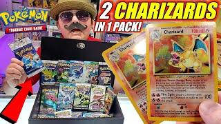 WE PULLED 2 CHARIZARDS IN 1 SINGLE BASE SET VINTAGE POKEMON CARDS BOOSTER PACK! Best Pack Ever!