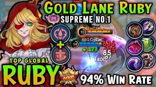 Supreme 1 Ruby!! 94% Win Rate - Top Global Ruby Best Build 2024 - Mobile Legends