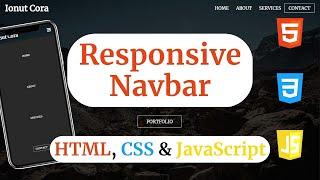 Responsive Navbar with HTML, CSS and JavaScript  | Free Source Code