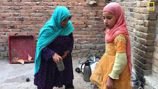 Grandma's life in outdoor | Village life of Afghanistan | Rural life | Nadia is working with grandma