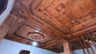 Mẫu trần gỗ gõ 3 cấp đẹp đẳng cấp thi công nhà anh Khải -Thôn Rùa -Thanh Oai #trangominhlong