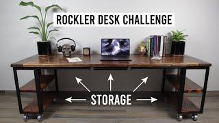 DIY Mobile Wood & Metal Desk with Storage & Shelves | #RocklerDeskChallenge