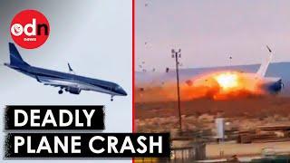 Video Captures Terrifying Moment Plane Crashes and Bursts Into Flames in Kazakhstan