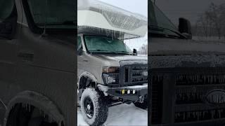 Ski trip turn to ice storm with out 4x4 RV! #4x4motorhome #coldcamp #wintercamping #ujointoffroad