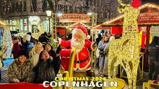 Copenhagen Downtown ChristmasDecor & Lights | 4K Walk | Saturday 23 Nov 2024, Denmark #julemarked