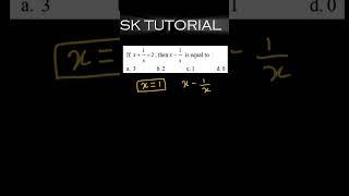 Crush Your Ssc Cgl/chsl/railway Exam With Sk Tutorial's Algebra Tips!  #sktutorial #sanjogsir