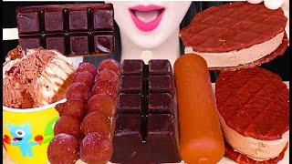 ASMR CHOCOLATE ICE CREAM *DARK CHOCOLATE WAFFLE ICE CREAM, ICE CREAM PINT 초콜릿 아이스크림 먹방 JANE ASMR 제인