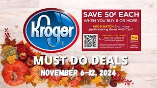 *NEW MEGA* Kroger MUST DO Deals for 11/6-11/12 | FREEBIE Buy 3 Save $5 Instantly Deal + MORE