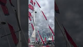 A “moody” and dramatic day at the Sailboat show!! #sailboat #sailinglife #yacht