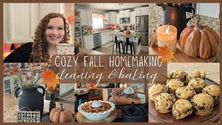  COZY FALL MORNING HOMEMAKING MOTIVATION│GETTING THINGS DONE│FALL BAKE & CLEAN WITH ME │FALL 2024