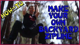 HOW TO MAKE YOUR OWN 100' Backyard ZIP LINE | Build Your Own Homemade DIY Zipline | Sensei Ryan