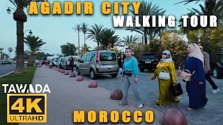 Agadir city walking tour 2024- Morocco 4K UHD