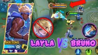 Build Bruno Tersakit 2024! Build & Gameplay Bruno VS Layla goldlane!!