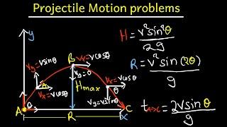 PROJECTILE MOTION DERIVING EQUATIONS AND PRACTICE QUESTIONS