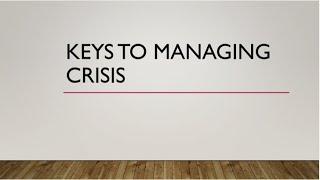 Keys To Managing Crisis | Pastor Juan Jones