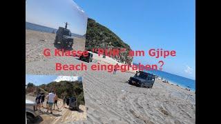 Eingegraben? G-Klasse am  Gjipe Beach in Albanien -Klasa G Gjipe Albania