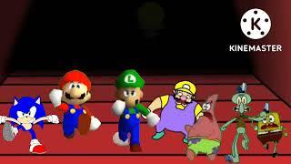 Wario Apparition 52: Mario and His Friends Running Away From Wario Apparition