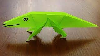 Оригами крокодил из бумаги. Поделки из бумаги своими руками. Origami Crocodile