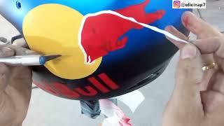 Pintura especial ( red bull ) no capacete pro Tork liberty