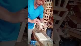 unique woodworking technique for making mini chairs #shorts