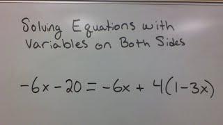 Solve Equations with Variables on Both Sides